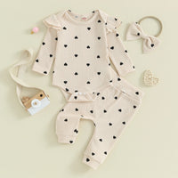 Waffle Hearts Tracksuit and Bow - The Ollie Bee