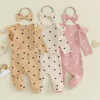 Waffle Hearts Tracksuit and Bow - The Ollie Bee