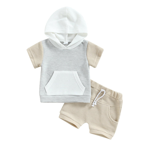 Waffle Knit Hoodie Set - The Ollie Bee