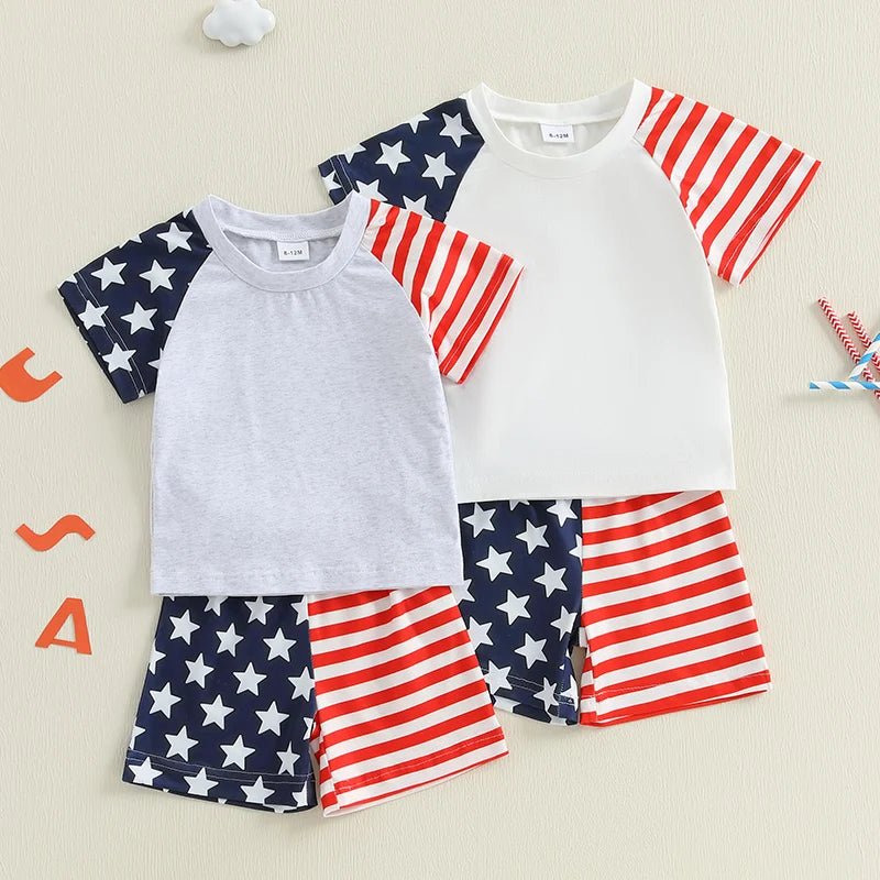 America Tee and Shorts Set - The Ollie Bee