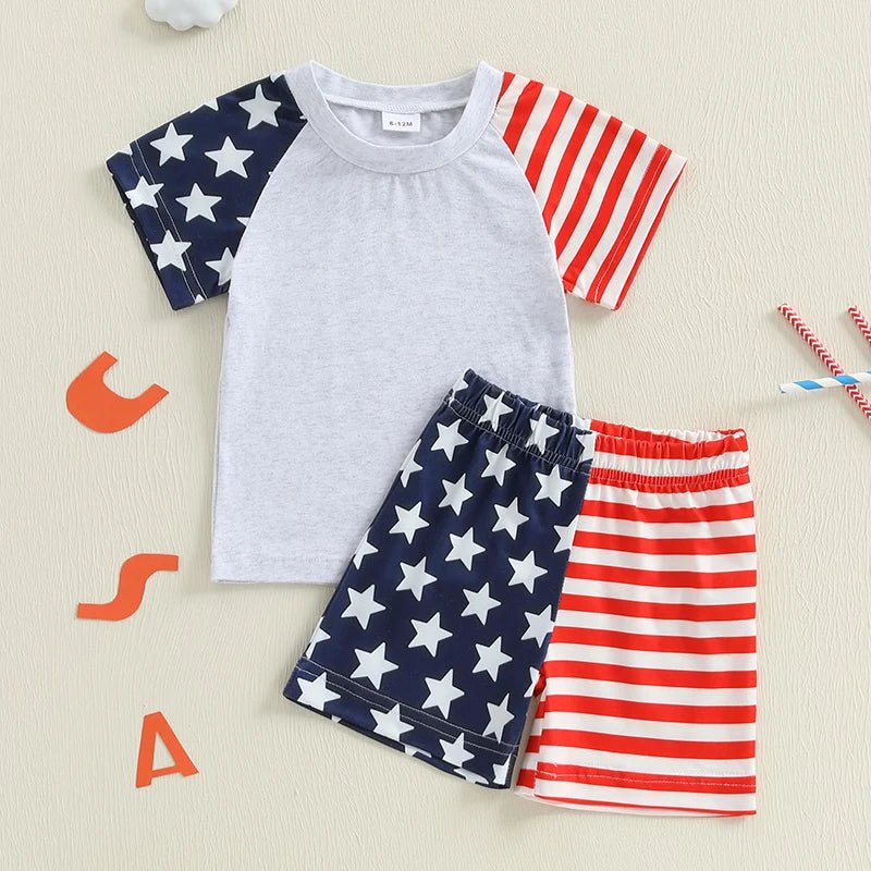 America Tee and Shorts Set - The Ollie Bee