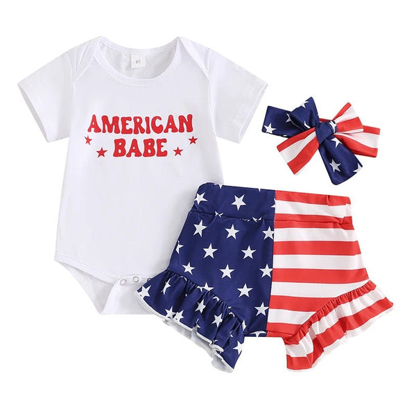 American Babe Ruffle Shorts Set - The Ollie Bee