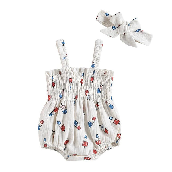 Bomb Pop Onesie and Bow - The Ollie Bee