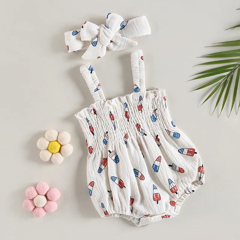 Bomb Pop Onesie and Bow - The Ollie Bee
