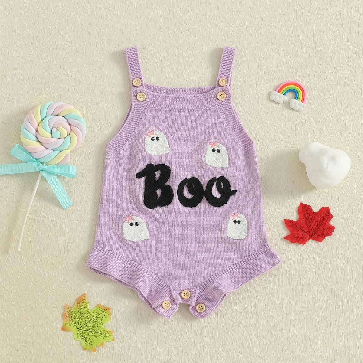 Boo Ghost Knit Romper - The Ollie Bee