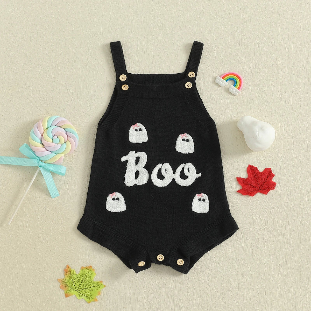 Boo Ghost Knit Romper - The Ollie Bee