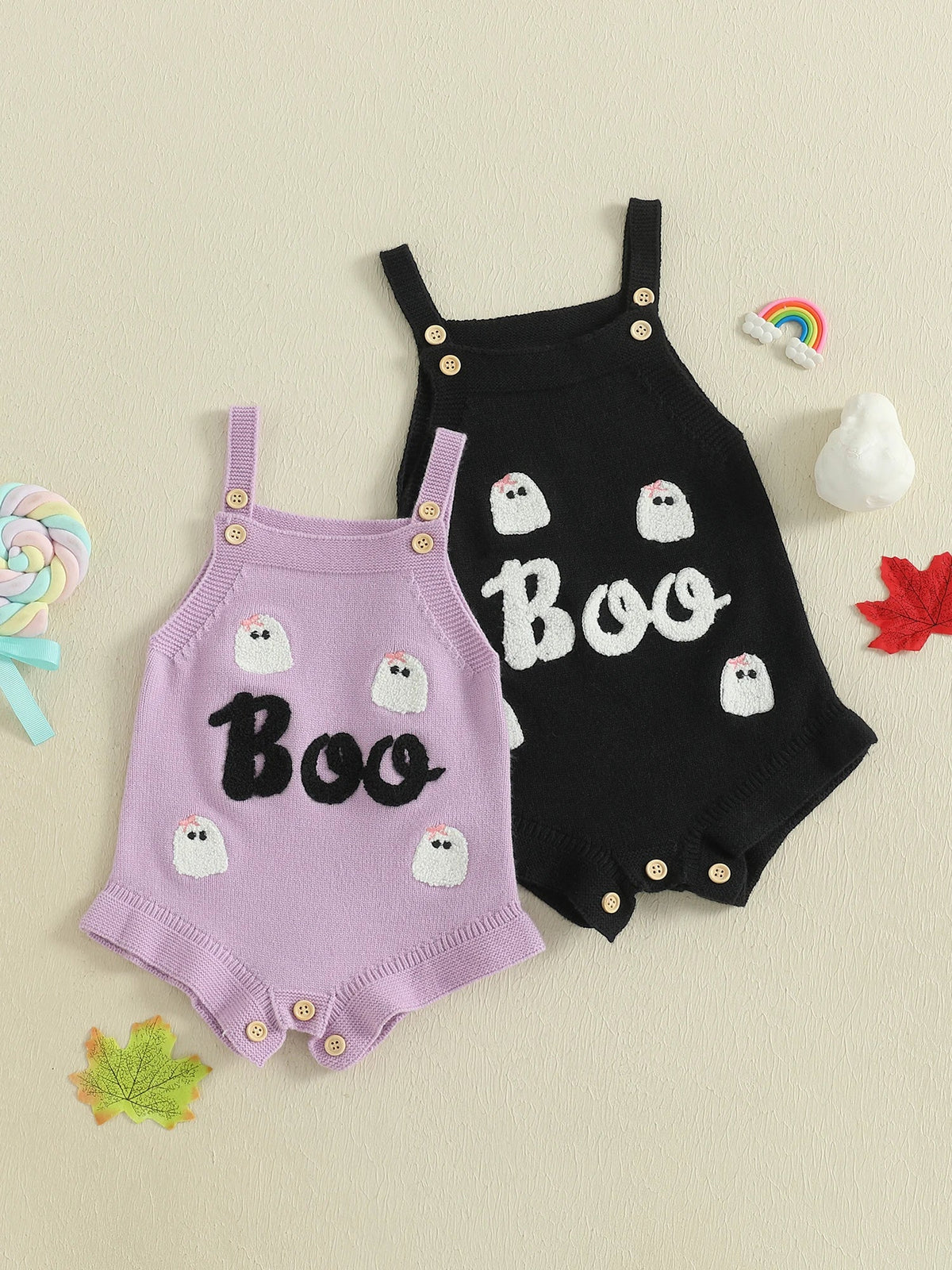 Boo Ghost Knit Romper - The Ollie Bee