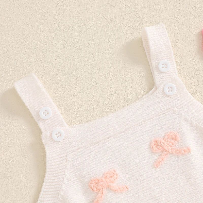 Bows and Buttons Knit Romper - The Ollie Bee
