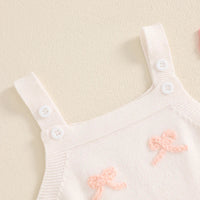 Bows and Buttons Knit Romper - The Ollie Bee