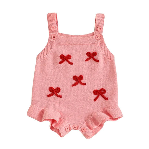 Bows and Buttons Knit Romper - The Ollie Bee