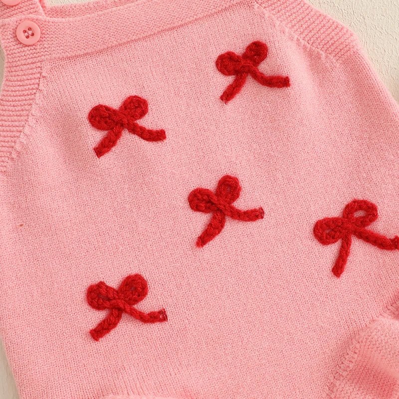 Bows and Buttons Knit Romper - The Ollie Bee