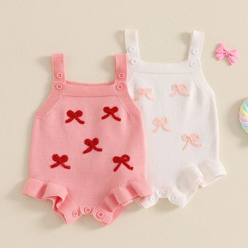 Bows and Buttons Knit Romper - The Ollie Bee