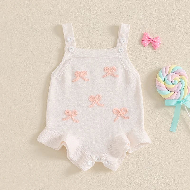Bows and Buttons Knit Romper - The Ollie Bee