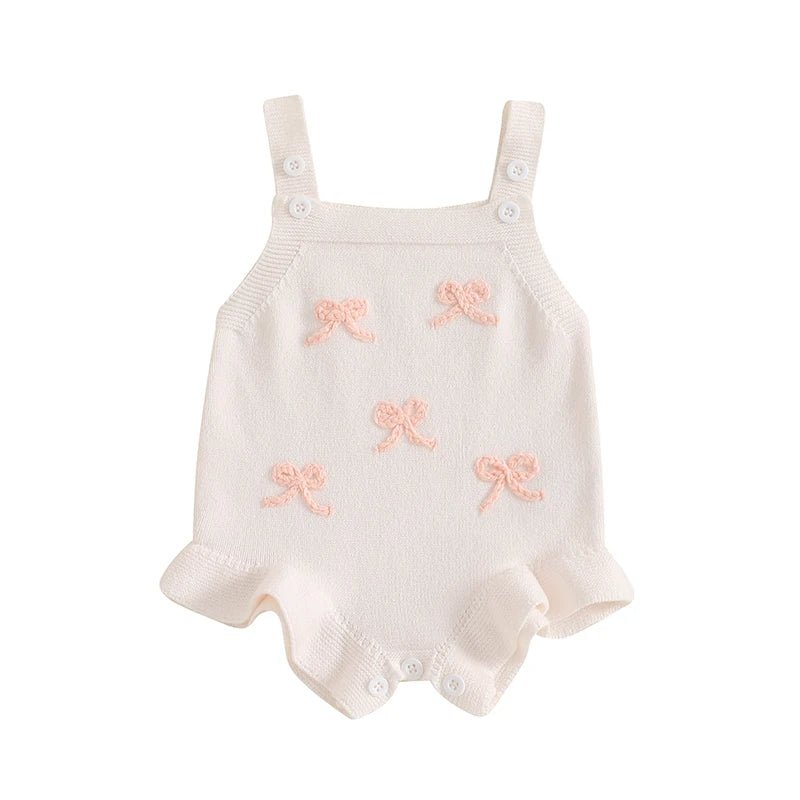 Bows and Buttons Knit Romper - The Ollie Bee