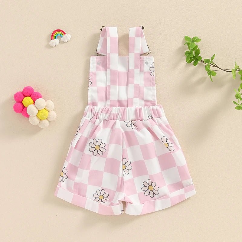 Checkerboard Daisy Overalls - The Ollie Bee