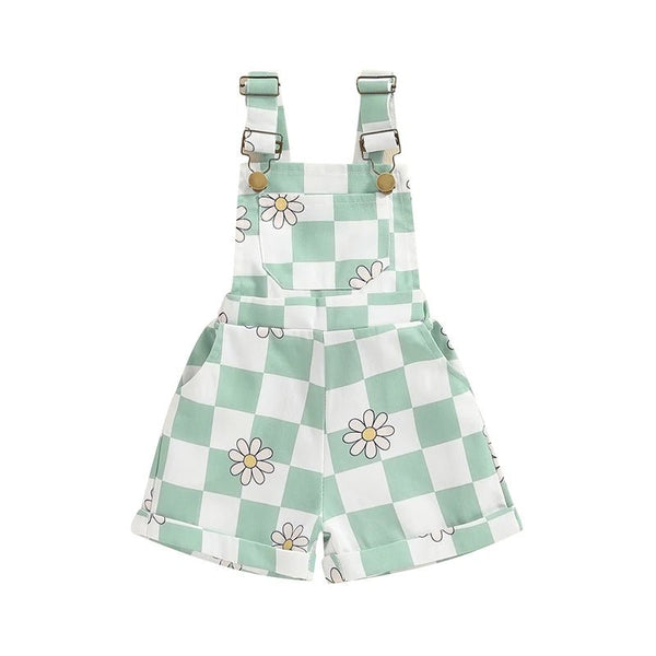 Checkerboard Daisy Overalls - The Ollie Bee