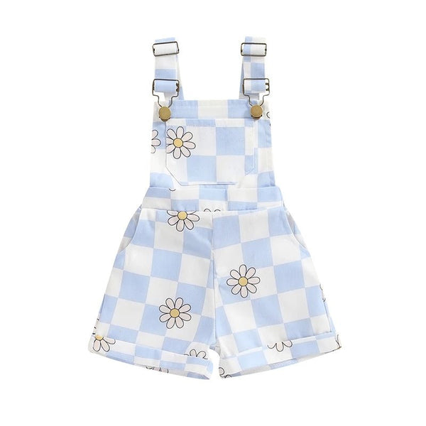 Checkerboard Daisy Overalls - The Ollie Bee