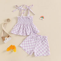 Checkerboard Peplum Set - The Ollie Bee