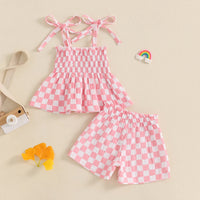 Checkerboard Peplum Set - The Ollie Bee