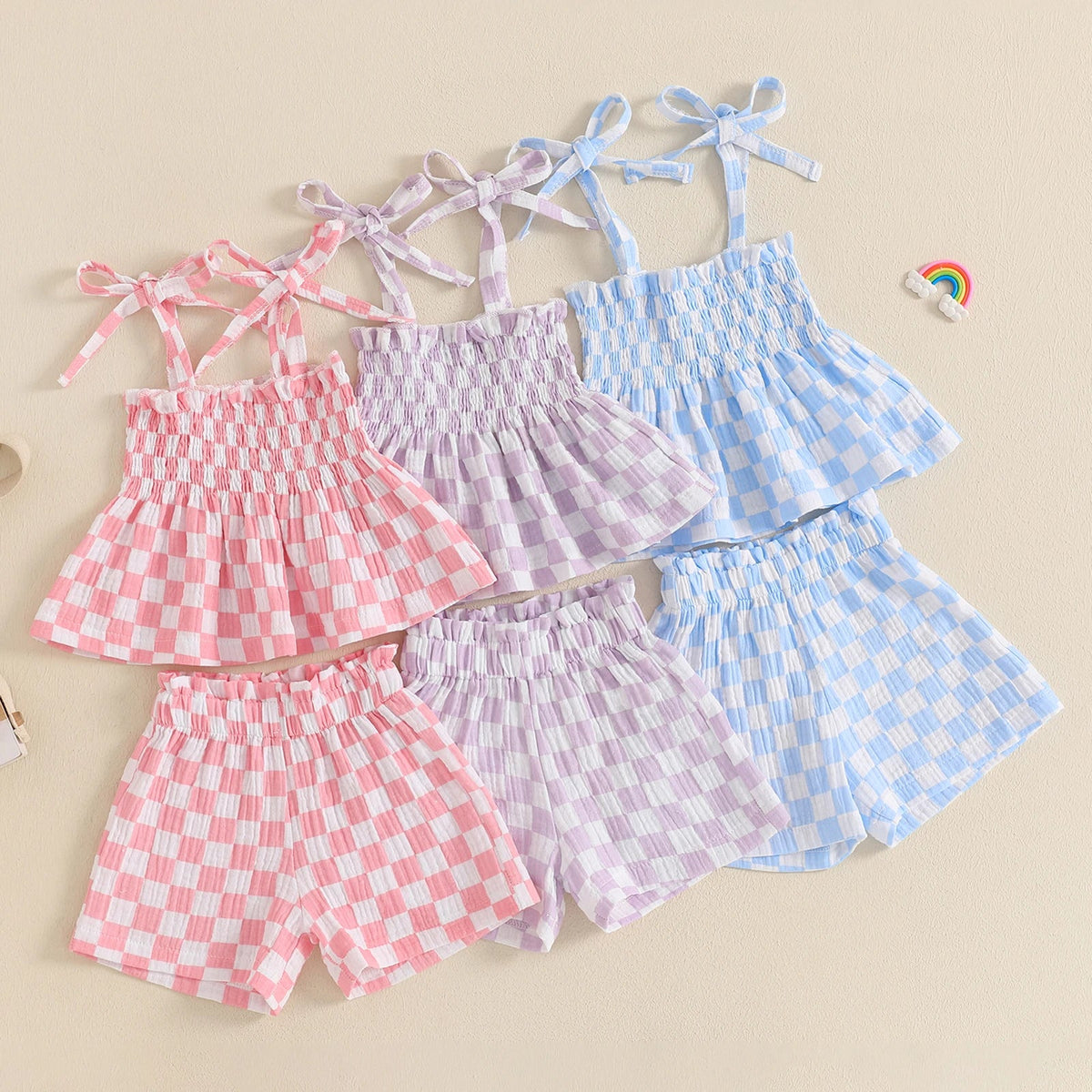 Checkerboard Peplum Set - The Ollie Bee