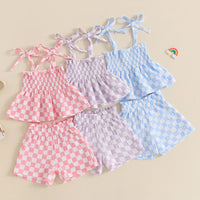 Checkerboard Peplum Set - The Ollie Bee