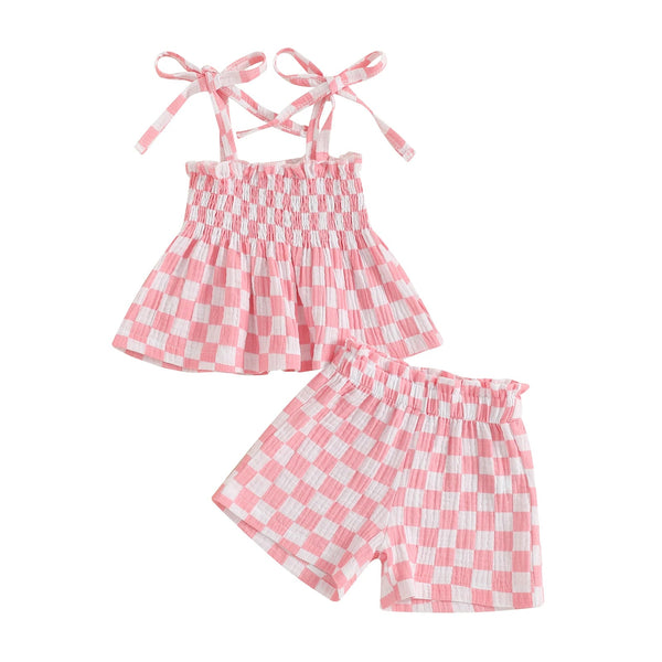 Checkerboard Peplum Set - The Ollie Bee