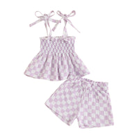 Checkerboard Peplum Set - The Ollie Bee