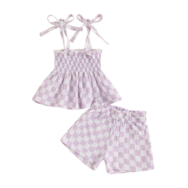 Checkerboard Peplum Set - The Ollie Bee