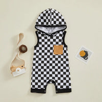 Checkerboard Pocket Tee Jumpsuit - The Ollie Bee