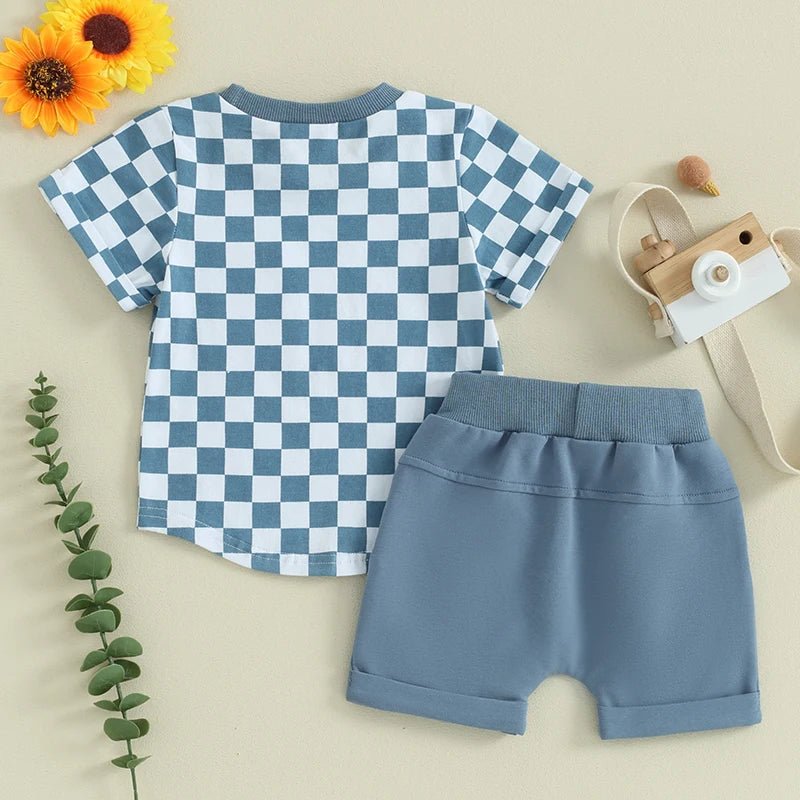 Checkerboard Pocket Tee Set - The Ollie Bee