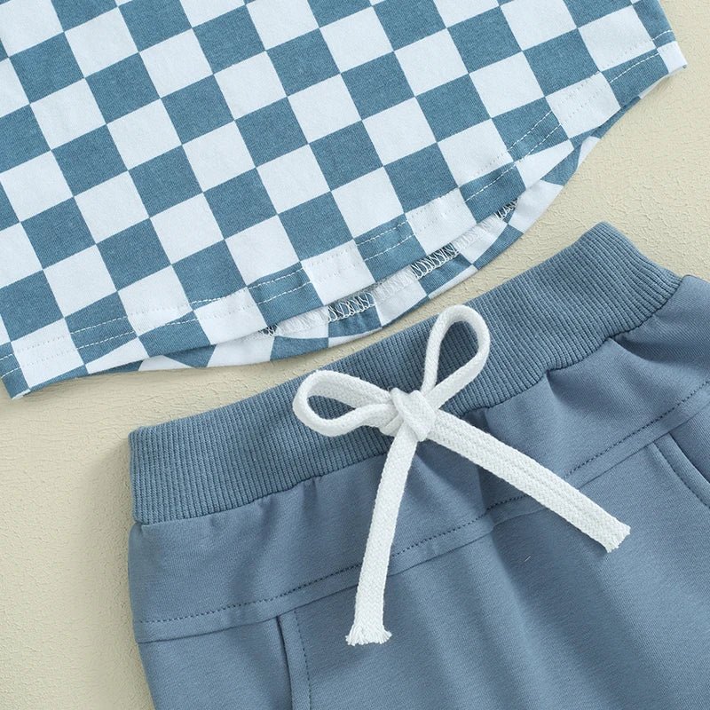 Checkerboard Pocket Tee Set - The Ollie Bee