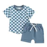 Checkerboard Pocket Tee Set - The Ollie Bee