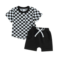 Checkerboard Pocket Tee Set - The Ollie Bee