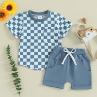 Checkerboard Pocket Tee Set - The Ollie Bee