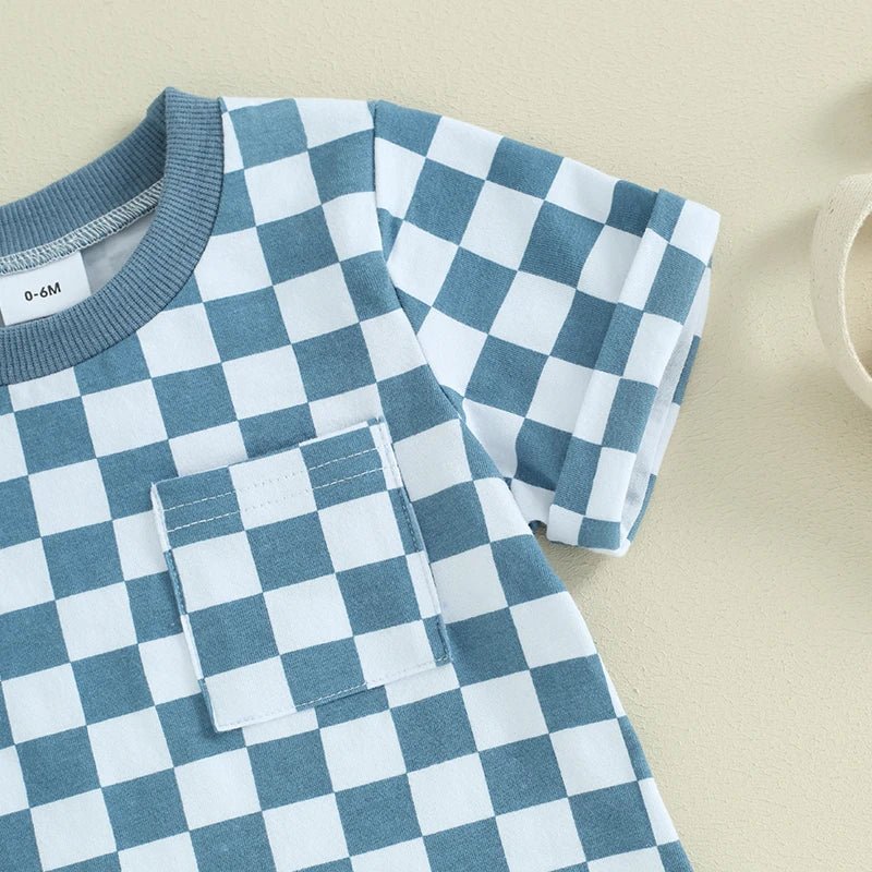 Checkerboard Pocket Tee Set - The Ollie Bee