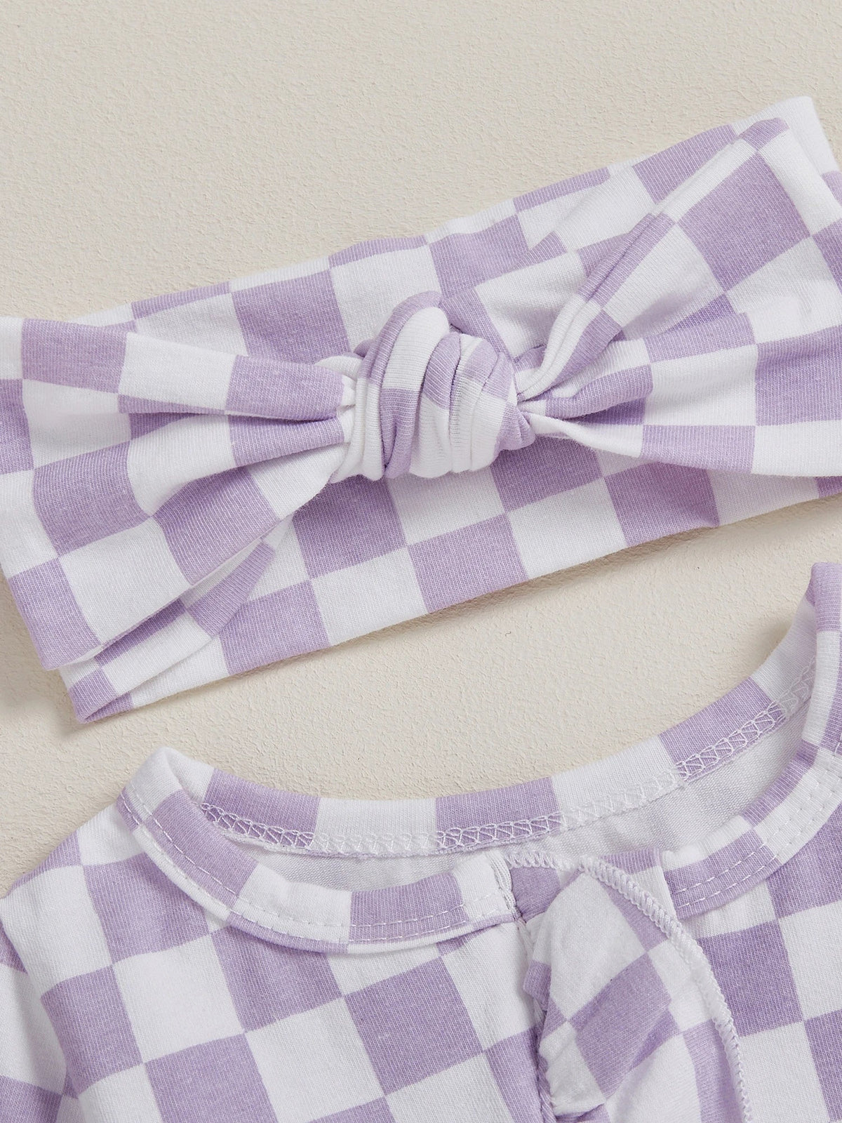Checkerboard Ruffle Footie Set - The Ollie Bee