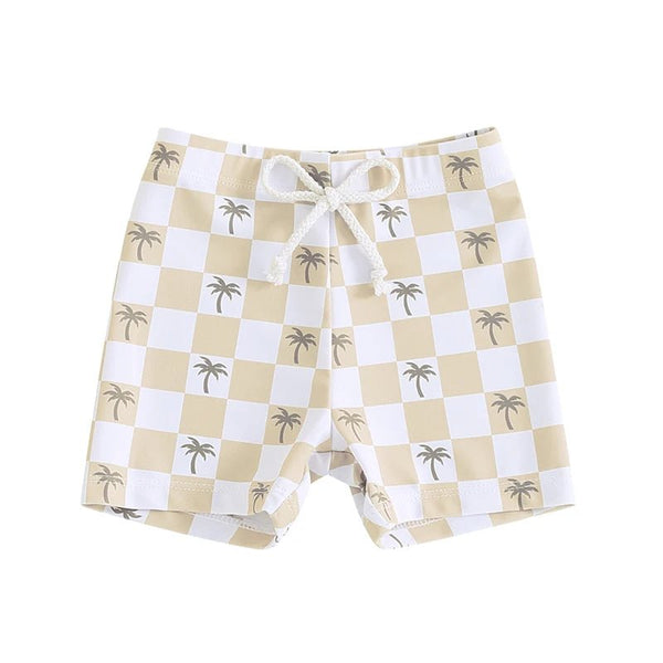Checkered Palms Board Shorts - The Ollie Bee