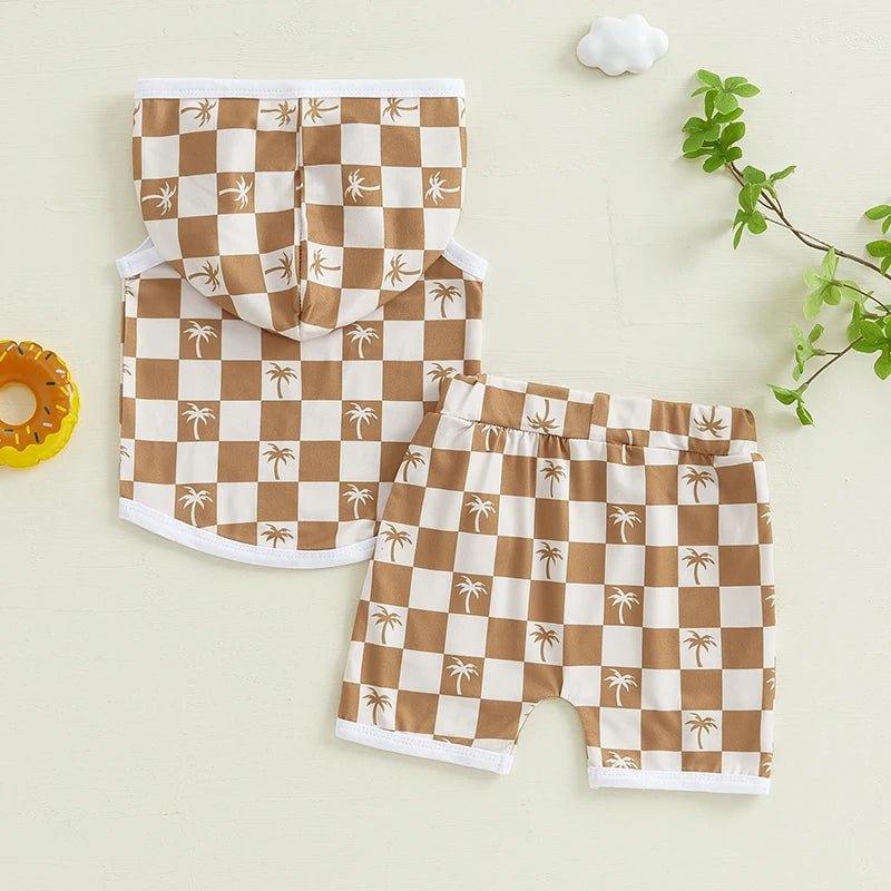 Checkered Palms Sleeveless Set - The Ollie Bee