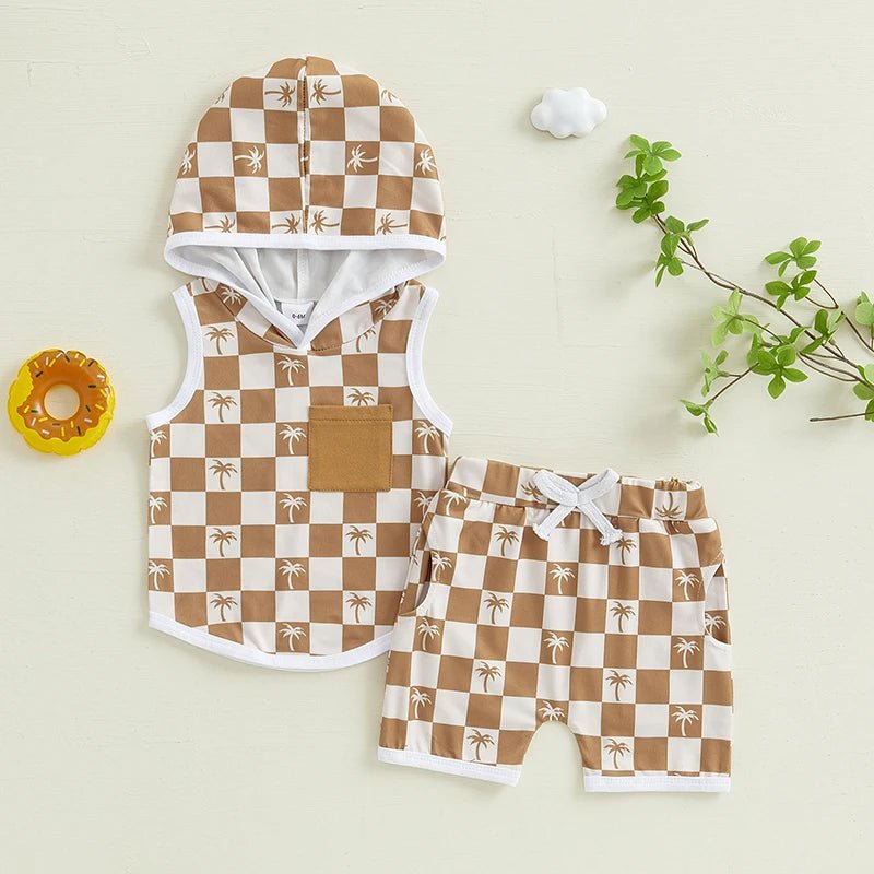 Checkered Palms Sleeveless Set - The Ollie Bee