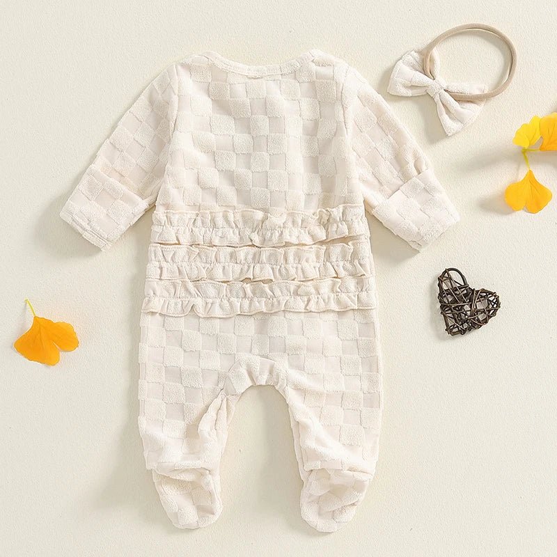 Checkered Terry Cloth Footie Set - The Ollie Bee
