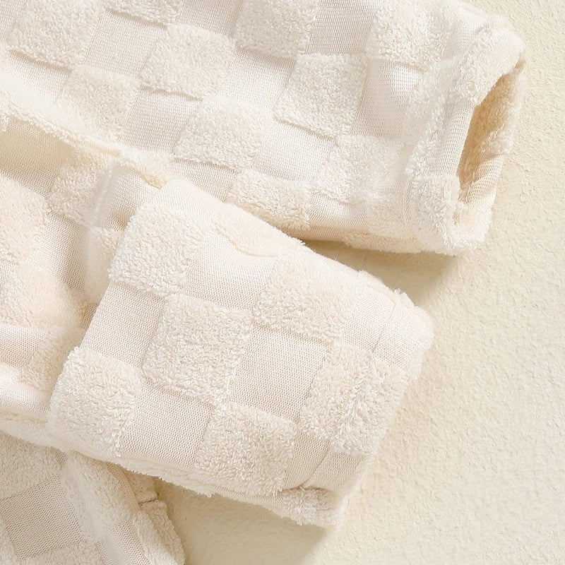 Checkered Terry Cloth Footie Set - The Ollie Bee