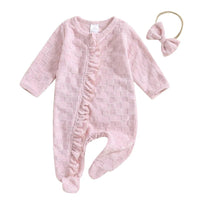 Checkered Terry Cloth Footie Set - The Ollie Bee