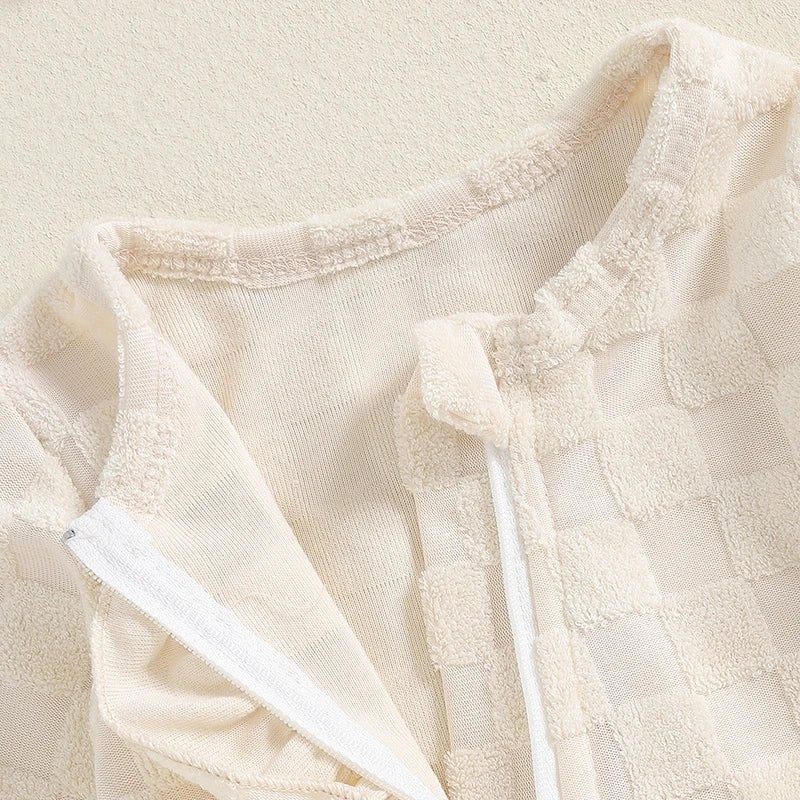Checkered Terry Cloth Footie Set - The Ollie Bee