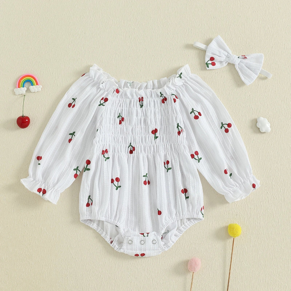 Cherry Picking Bubble Romper - The Ollie Bee