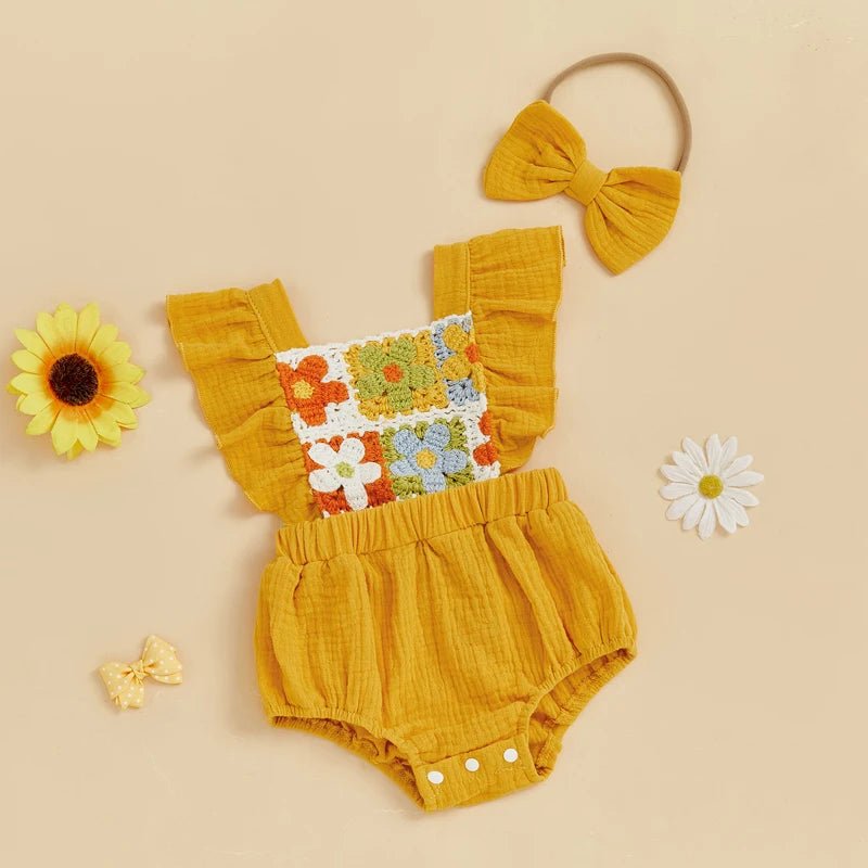 Crochet Daisy Romper - The Ollie Bee