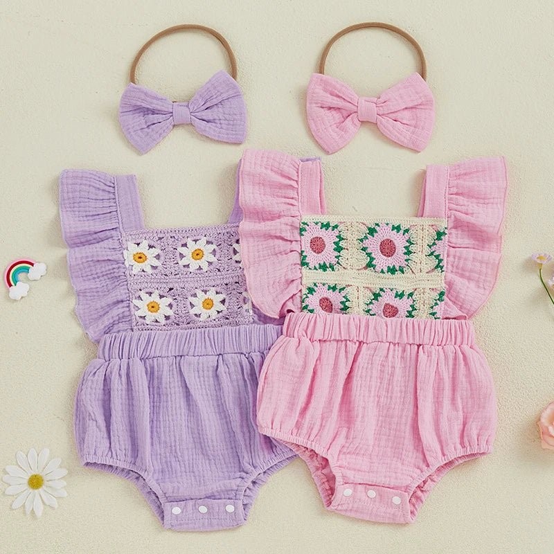 Crochet Daisy Romper - The Ollie Bee