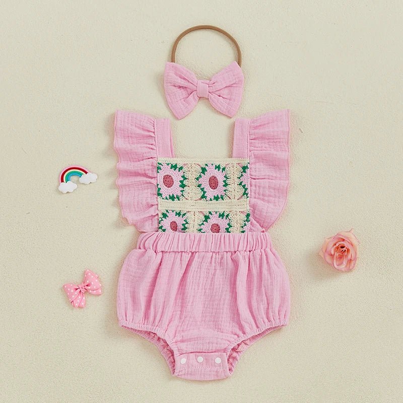 Crochet Daisy Romper - The Ollie Bee
