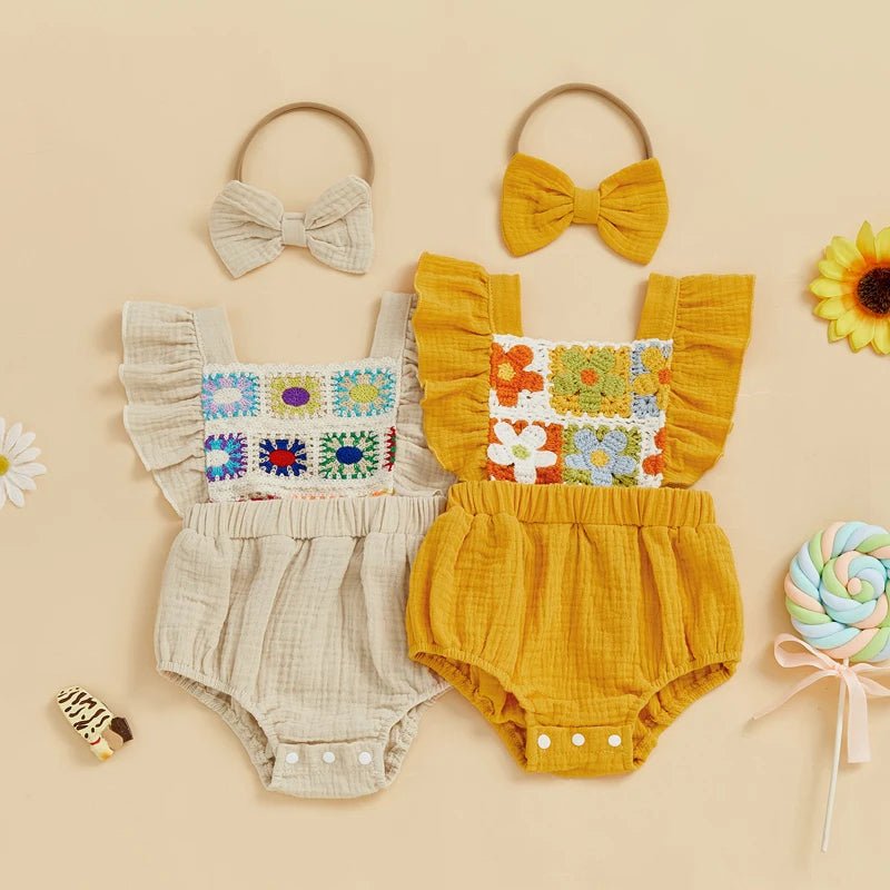 Crochet Daisy Romper - The Ollie Bee