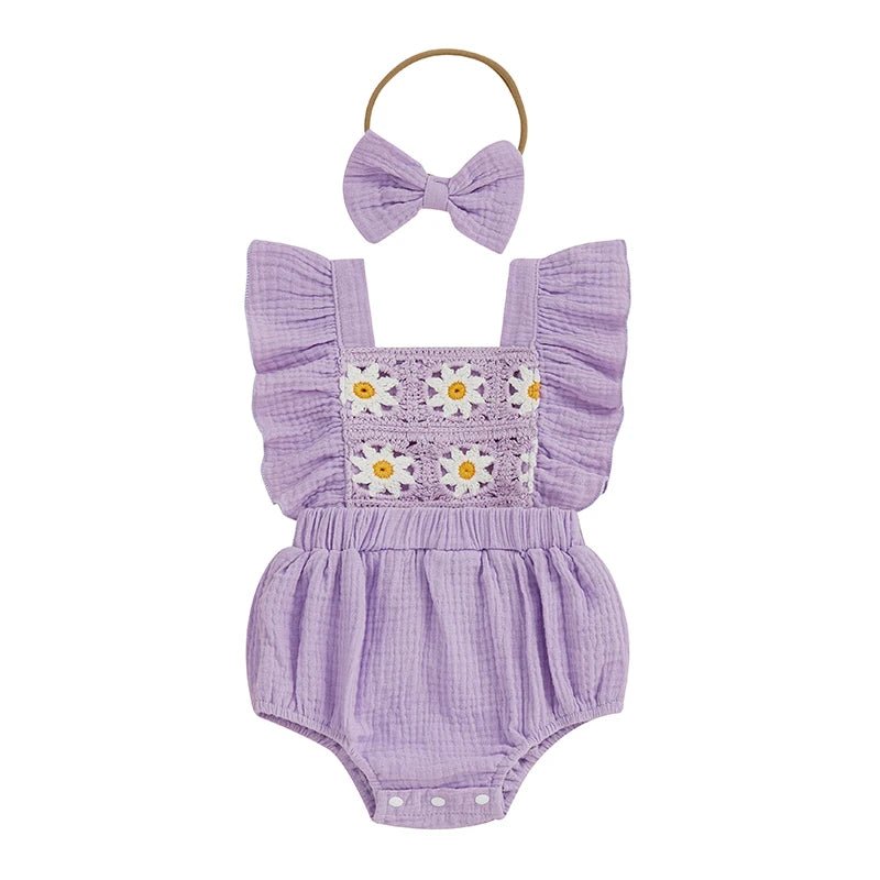 Crochet Daisy Romper - The Ollie Bee