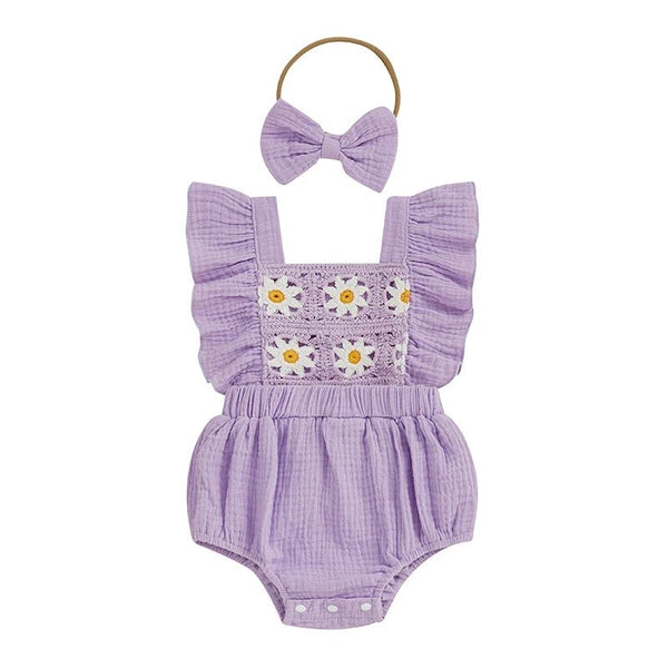 Crochet Daisy Romper - The Ollie Bee